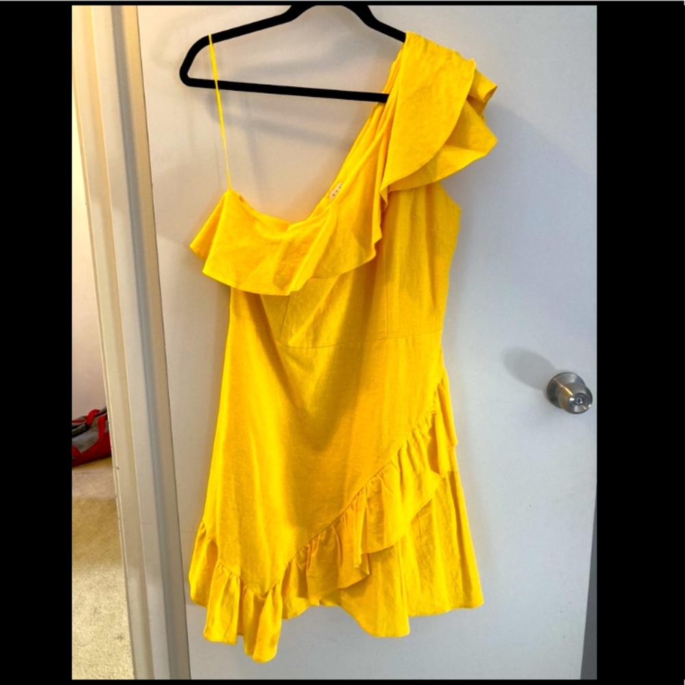 a new day Yellow One Shoulder Dress